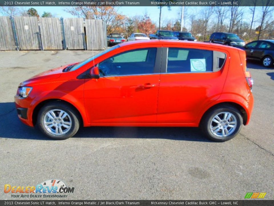 Inferno Orange Metallic 2013 Chevrolet Sonic LT Hatch Photo #3