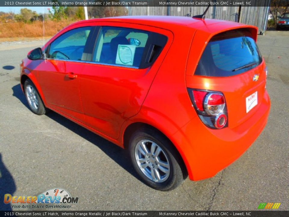 2013 Chevrolet Sonic LT Hatch Inferno Orange Metallic / Jet Black/Dark Titanium Photo #4