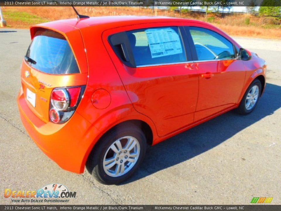 2013 Chevrolet Sonic LT Hatch Inferno Orange Metallic / Jet Black/Dark Titanium Photo #5