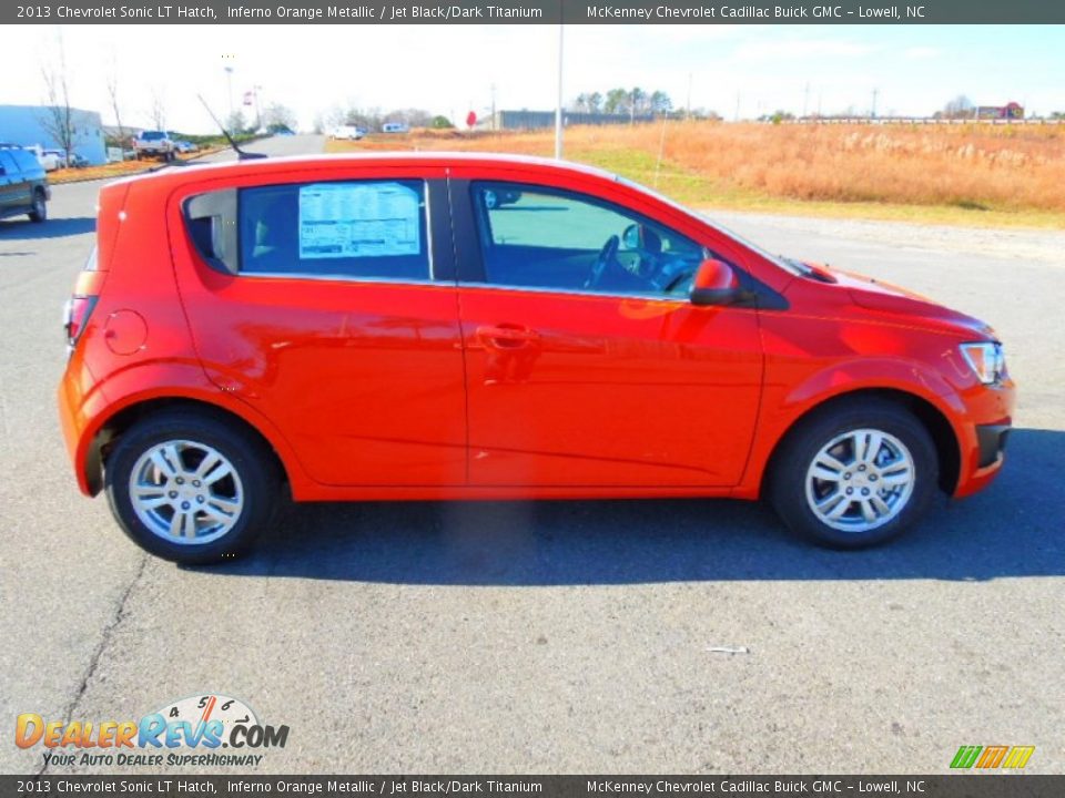 2013 Chevrolet Sonic LT Hatch Inferno Orange Metallic / Jet Black/Dark Titanium Photo #6