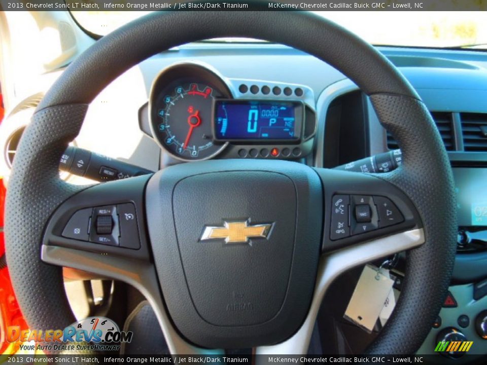 2013 Chevrolet Sonic LT Hatch Inferno Orange Metallic / Jet Black/Dark Titanium Photo #15