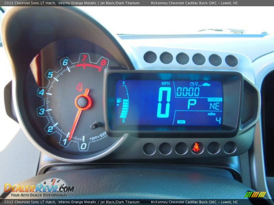 2013 Chevrolet Sonic LT Hatch Inferno Orange Metallic / Jet Black/Dark Titanium Photo #16