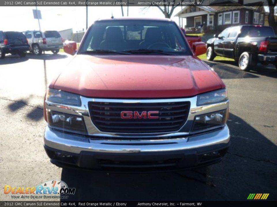 2012 GMC Canyon SLE Extended Cab 4x4 Red Orange Metallic / Ebony Photo #2