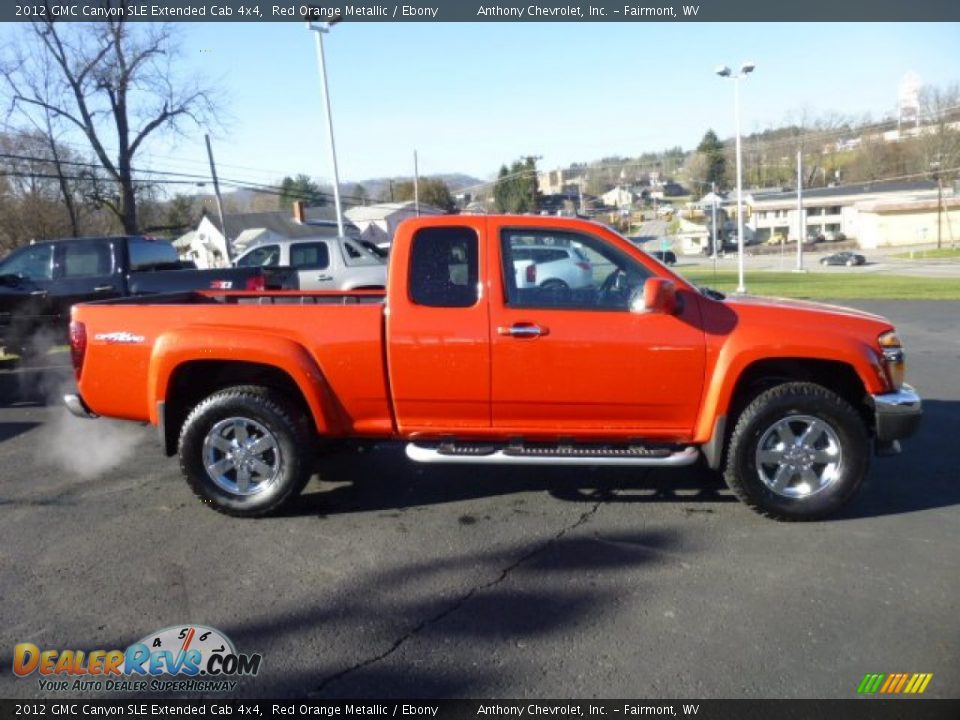 Red Orange Metallic 2012 GMC Canyon SLE Extended Cab 4x4 Photo #8