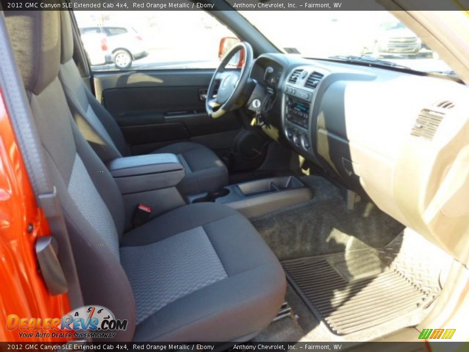 Ebony Interior - 2012 GMC Canyon SLE Extended Cab 4x4 Photo #10