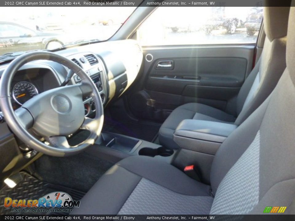 2012 GMC Canyon SLE Extended Cab 4x4 Red Orange Metallic / Ebony Photo #17