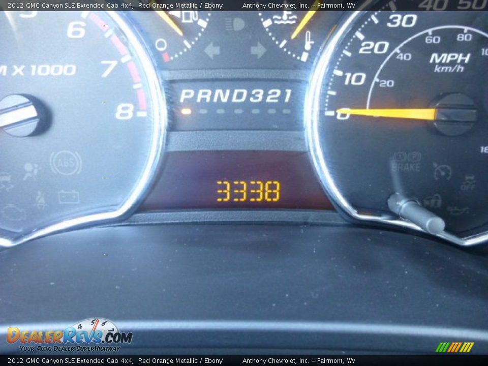 2012 GMC Canyon SLE Extended Cab 4x4 Red Orange Metallic / Ebony Photo #20