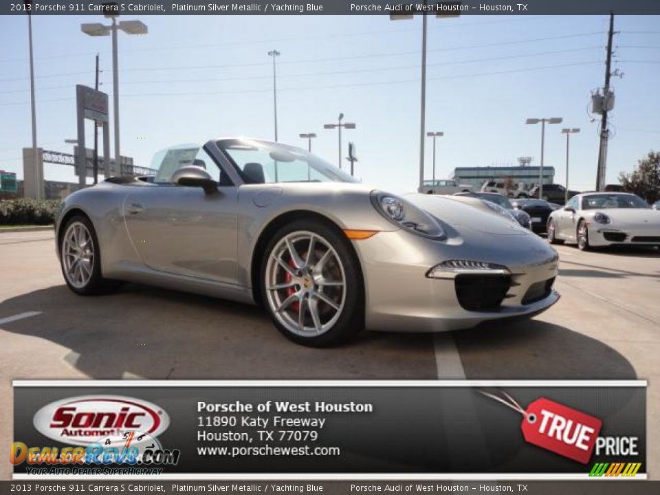 2013 Porsche 911 Carrera S Cabriolet Platinum Silver Metallic / Yachting Blue Photo #1