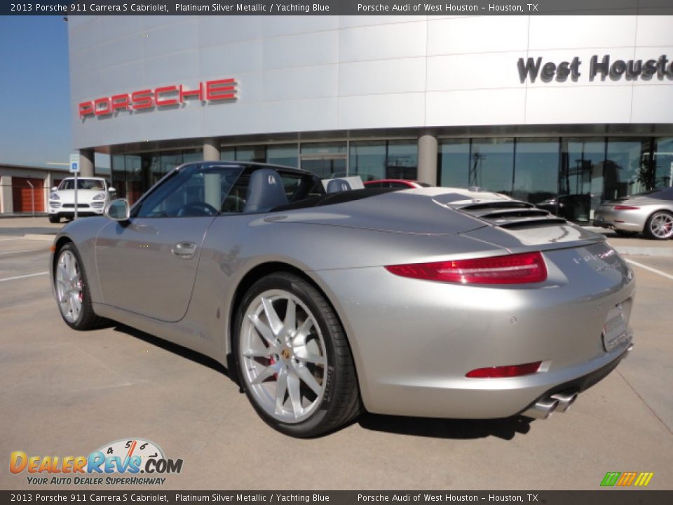 2013 Porsche 911 Carrera S Cabriolet Platinum Silver Metallic / Yachting Blue Photo #3
