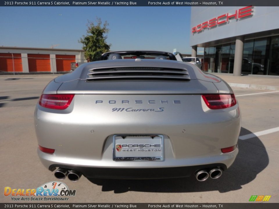 2013 Porsche 911 Carrera S Cabriolet Platinum Silver Metallic / Yachting Blue Photo #4