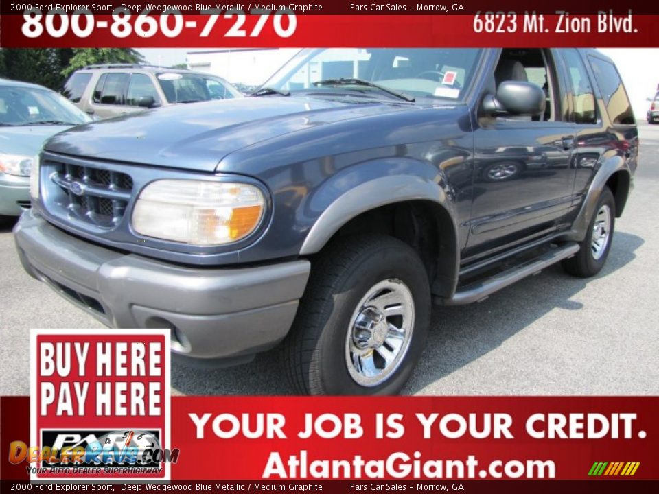 2000 Ford Explorer Sport Deep Wedgewood Blue Metallic / Medium Graphite Photo #1
