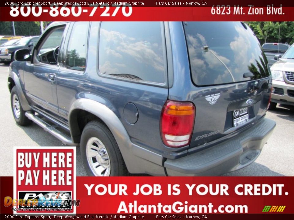 2000 Ford Explorer Sport Deep Wedgewood Blue Metallic / Medium Graphite Photo #2