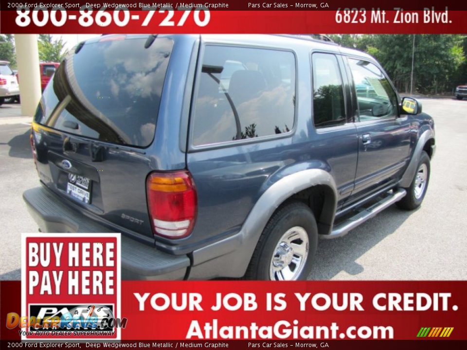 2000 Ford Explorer Sport Deep Wedgewood Blue Metallic / Medium Graphite Photo #3