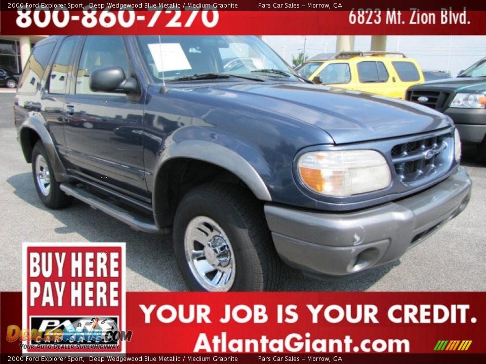 2000 Ford Explorer Sport Deep Wedgewood Blue Metallic / Medium Graphite Photo #4