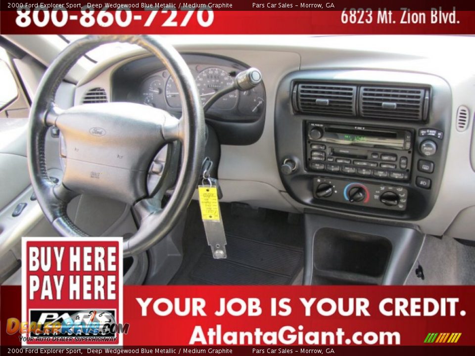 2000 Ford Explorer Sport Deep Wedgewood Blue Metallic / Medium Graphite Photo #10