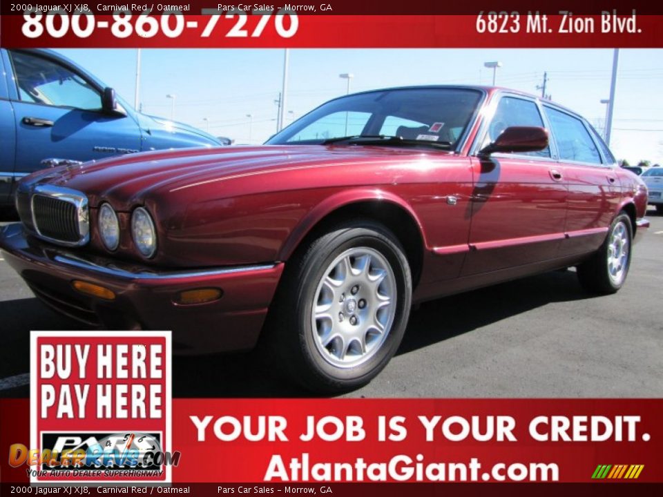 2000 Jaguar XJ XJ8 Carnival Red / Oatmeal Photo #1