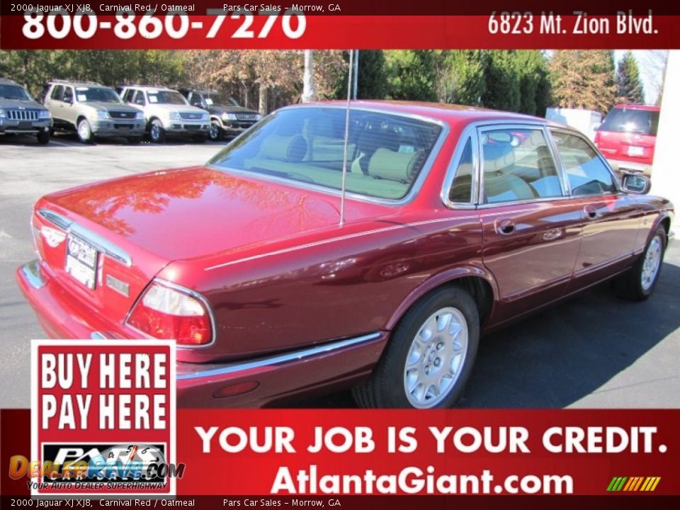 2000 Jaguar XJ XJ8 Carnival Red / Oatmeal Photo #3