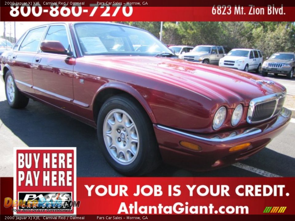 2000 Jaguar XJ XJ8 Carnival Red / Oatmeal Photo #4