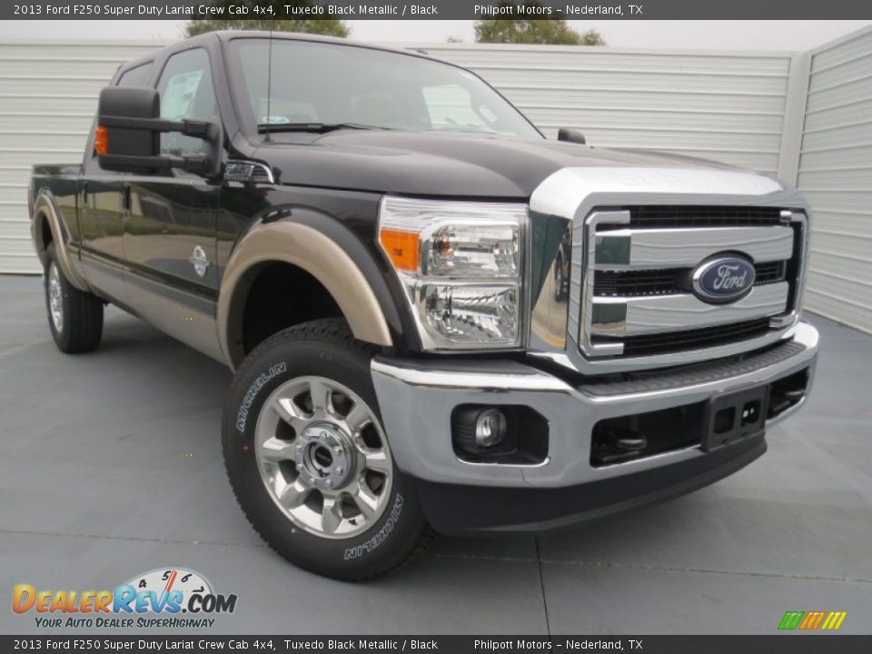2013 Ford F250 Super Duty Lariat Crew Cab 4x4 Tuxedo Black Metallic / Black Photo #1