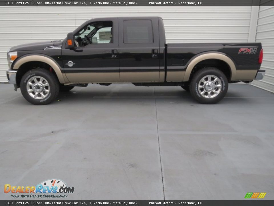 2013 Ford F250 Super Duty Lariat Crew Cab 4x4 Tuxedo Black Metallic / Black Photo #5