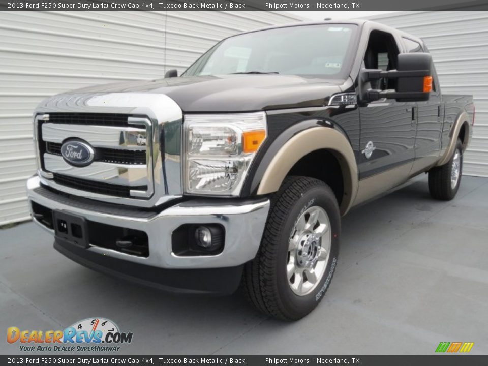 2013 Ford F250 Super Duty Lariat Crew Cab 4x4 Tuxedo Black Metallic / Black Photo #6