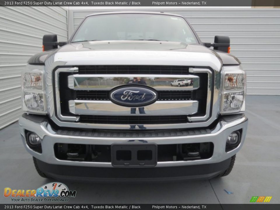 2013 Ford F250 Super Duty Lariat Crew Cab 4x4 Tuxedo Black Metallic / Black Photo #7