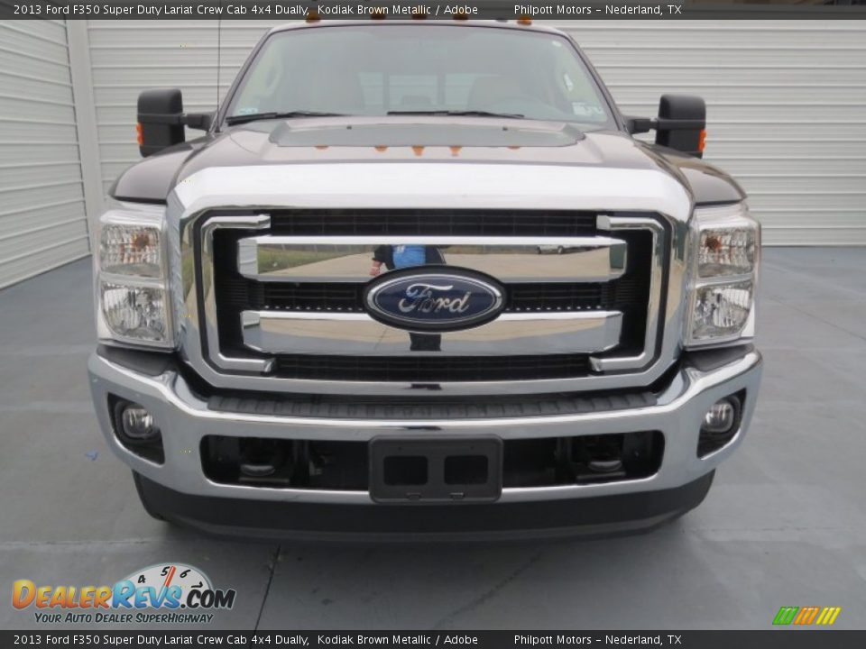 2013 Ford F350 Super Duty Lariat Crew Cab 4x4 Dually Kodiak Brown Metallic / Adobe Photo #7