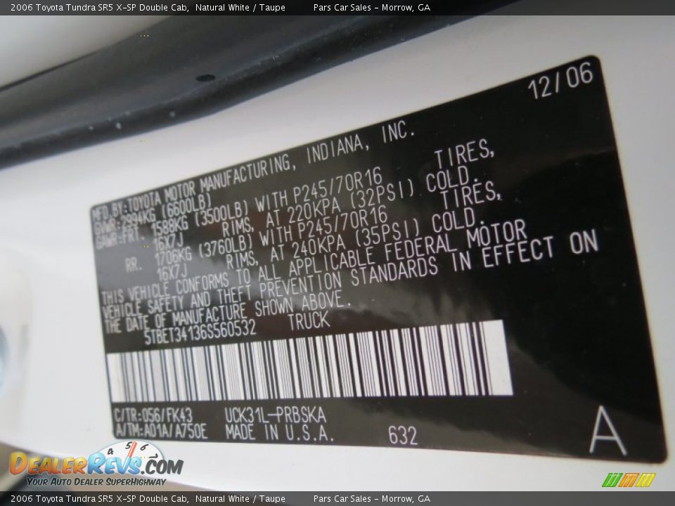 2006 Toyota Tundra SR5 X-SP Double Cab Natural White / Taupe Photo #15
