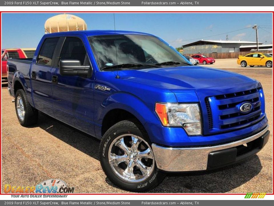 2009 Ford F150 XLT SuperCrew Blue Flame Metallic / Stone/Medium Stone Photo #8