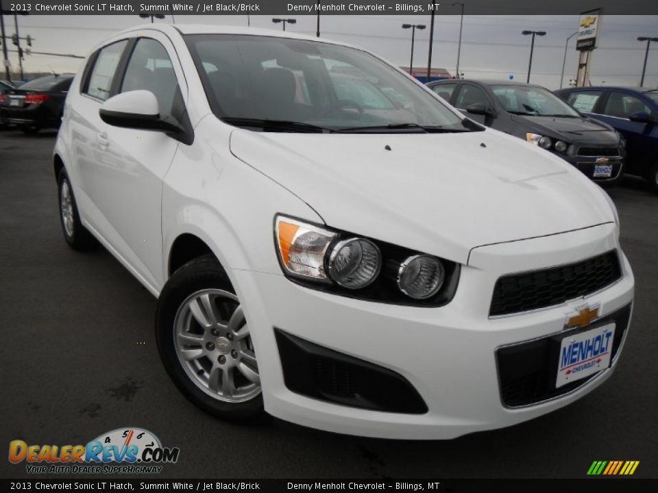 2013 Chevrolet Sonic LT Hatch Summit White / Jet Black/Brick Photo #1