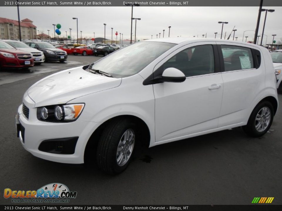 2013 Chevrolet Sonic LT Hatch Summit White / Jet Black/Brick Photo #6
