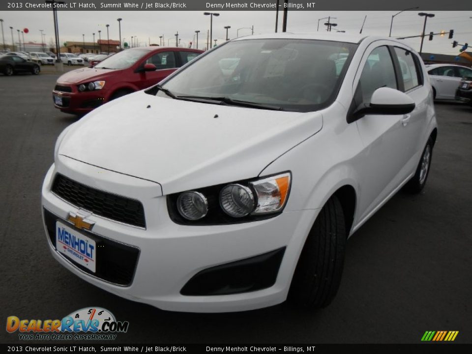 2013 Chevrolet Sonic LT Hatch Summit White / Jet Black/Brick Photo #7