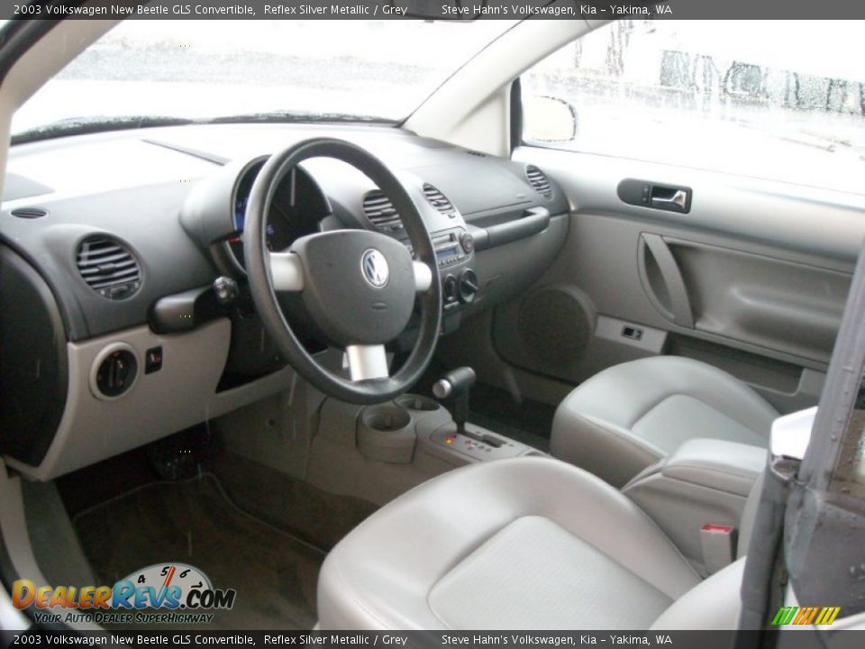 2003 Volkswagen New Beetle GLS Convertible Reflex Silver Metallic / Grey Photo #30