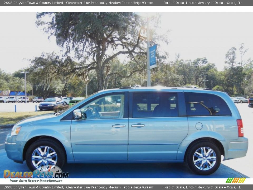 2008 Chrysler Town & Country Limited Clearwater Blue Pearlcoat / Medium Pebble Beige/Cream Photo #2