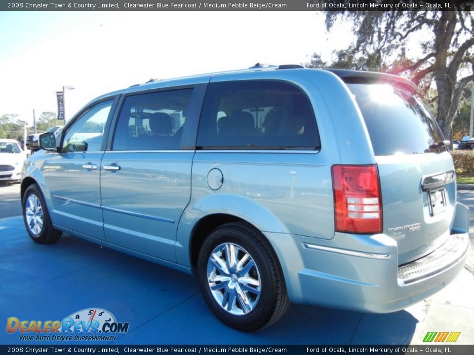 2008 Chrysler Town & Country Limited Clearwater Blue Pearlcoat / Medium Pebble Beige/Cream Photo #3