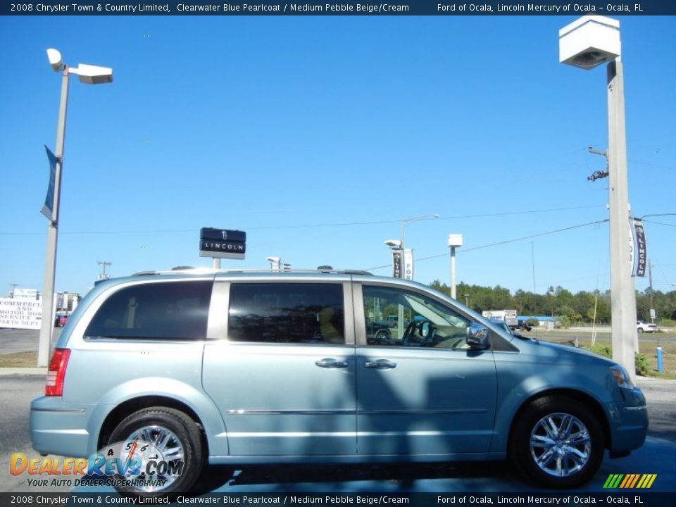 2008 Chrysler Town & Country Limited Clearwater Blue Pearlcoat / Medium Pebble Beige/Cream Photo #6