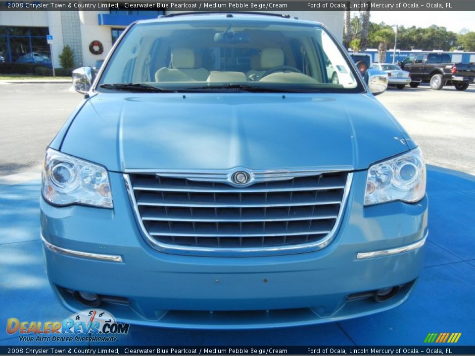 2008 Chrysler Town & Country Limited Clearwater Blue Pearlcoat / Medium Pebble Beige/Cream Photo #8