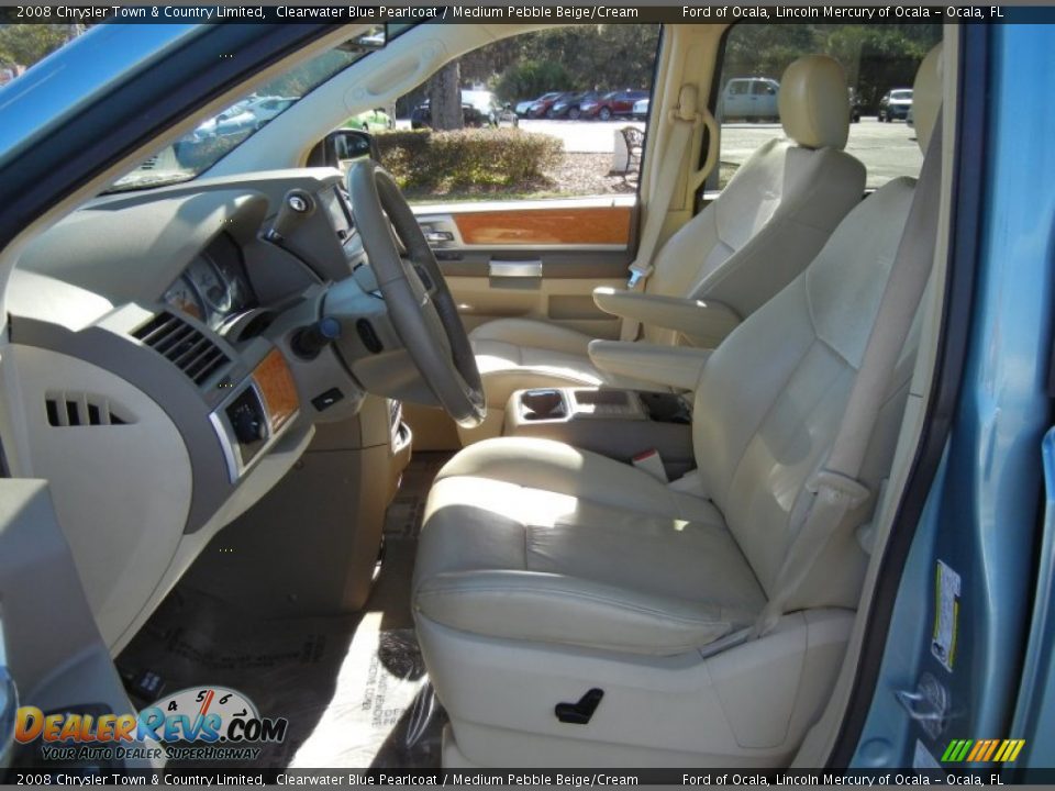 2008 Chrysler Town & Country Limited Clearwater Blue Pearlcoat / Medium Pebble Beige/Cream Photo #12