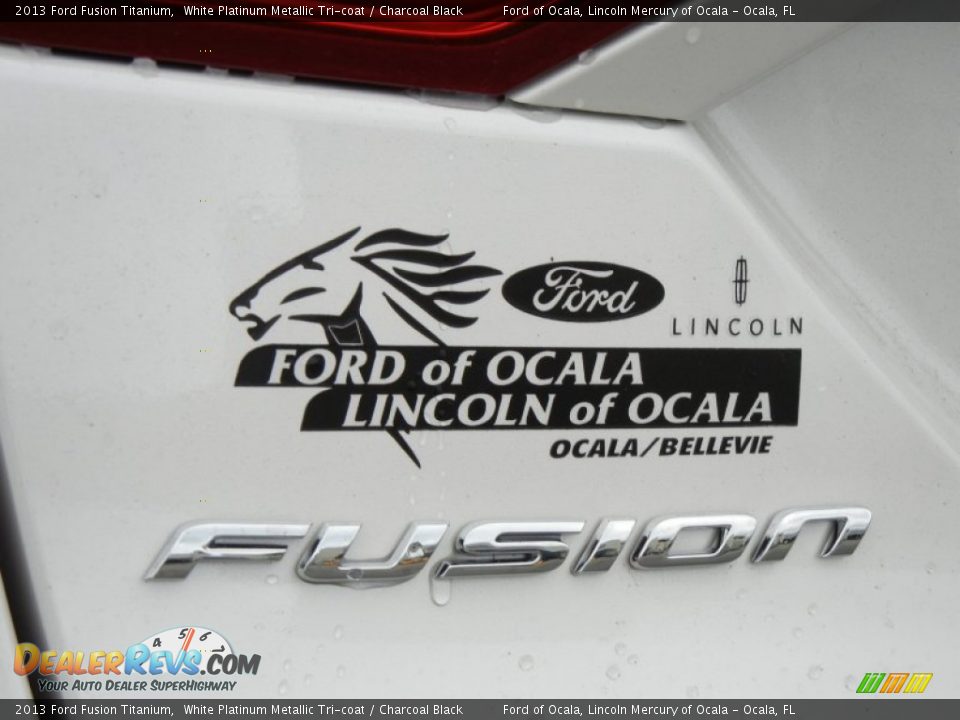 2013 Ford Fusion Titanium White Platinum Metallic Tri-coat / Charcoal Black Photo #4