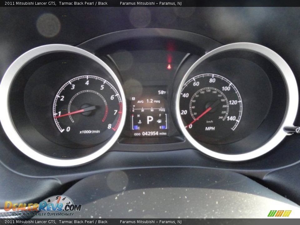 2011 Mitsubishi Lancer GTS Tarmac Black Pearl / Black Photo #16