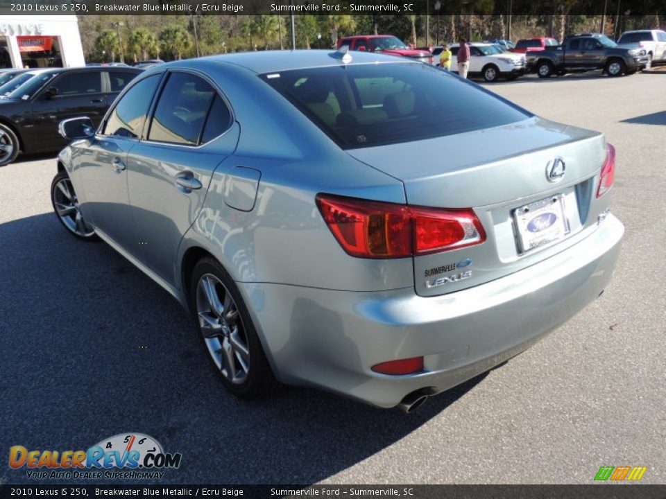 2010 Lexus IS 250 Breakwater Blue Metallic / Ecru Beige Photo #15