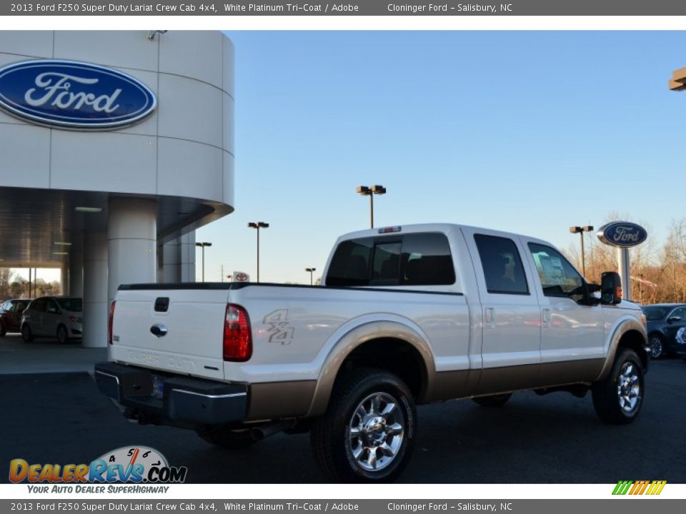 2013 Ford F250 Super Duty Lariat Crew Cab 4x4 White Platinum Tri-Coat / Adobe Photo #3