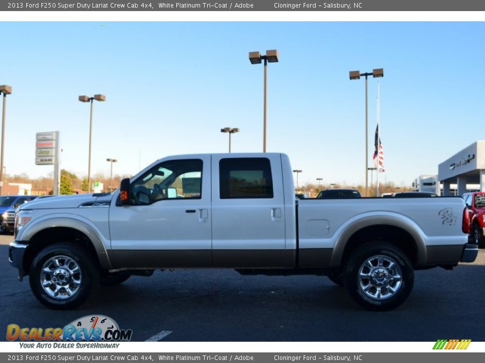 2013 Ford F250 Super Duty Lariat Crew Cab 4x4 White Platinum Tri-Coat / Adobe Photo #5