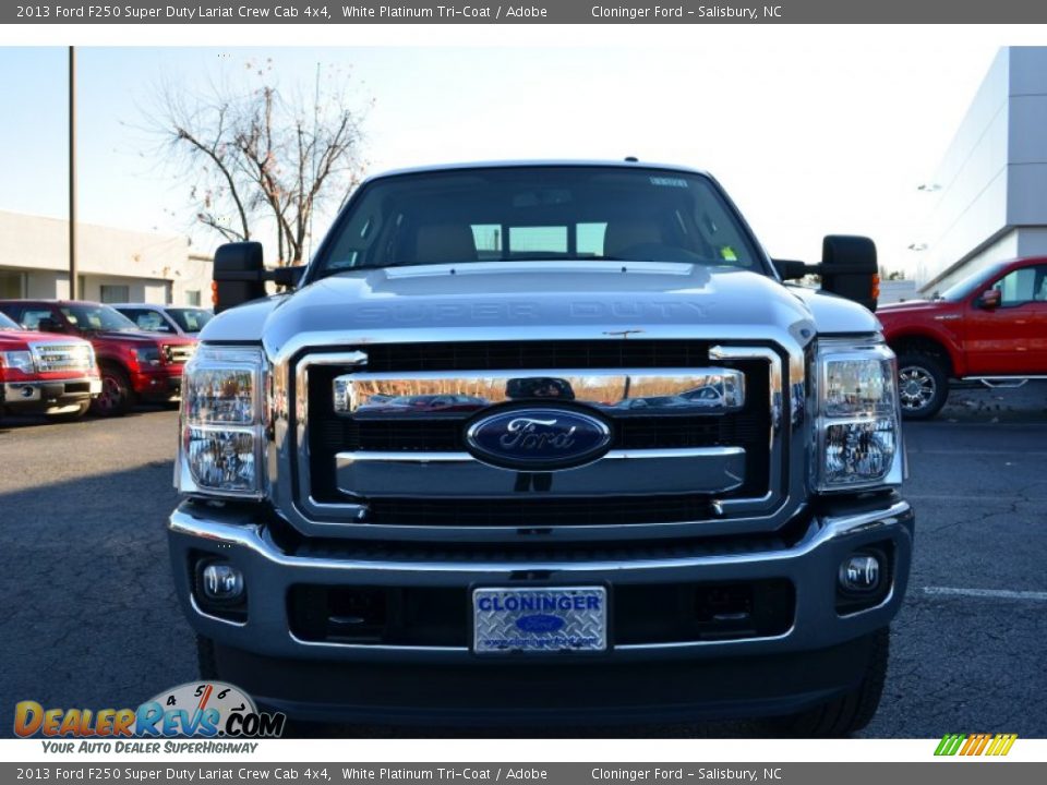 2013 Ford F250 Super Duty Lariat Crew Cab 4x4 White Platinum Tri-Coat / Adobe Photo #7