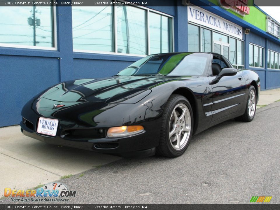 2002 Chevrolet Corvette Coupe Black / Black Photo #1