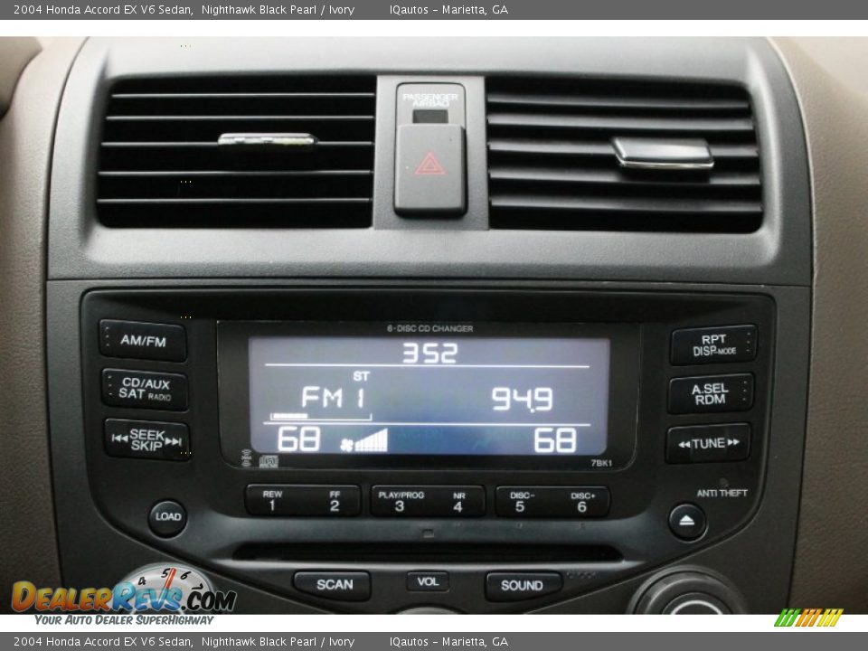 2004 Honda Accord EX V6 Sedan Nighthawk Black Pearl / Ivory Photo #12