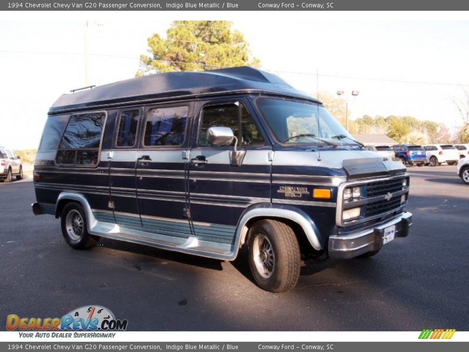 1994 Chevrolet Chevy Van G20 Passenger Conversion Indigo Blue Metallic / Blue Photo #3