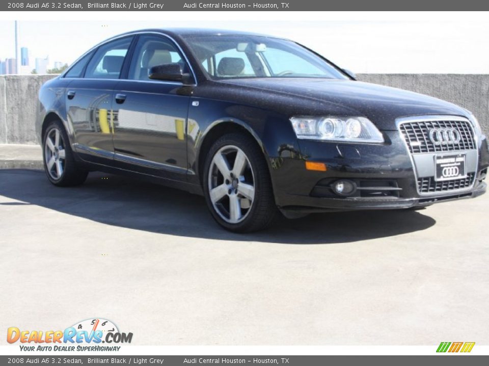 2008 Audi A6 3.2 Sedan Brilliant Black / Light Grey Photo #1