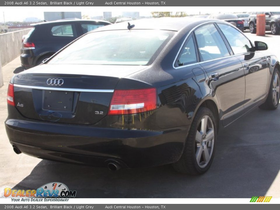 2008 Audi A6 3.2 Sedan Brilliant Black / Light Grey Photo #6