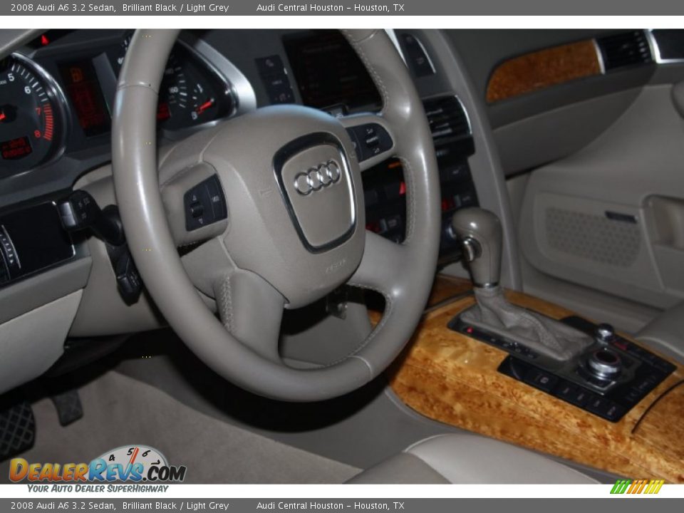 2008 Audi A6 3.2 Sedan Brilliant Black / Light Grey Photo #14